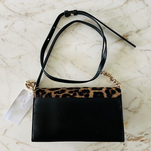 MICHAEL KORS Natalie Cheetah Natural HairCalf XL Wallet On A Chain Crossbody Bag - Picture 5 of 12